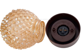 Plafondlamp schroefbol amber puntig