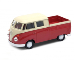 Modelauto VW T1 pick up rood 1:34