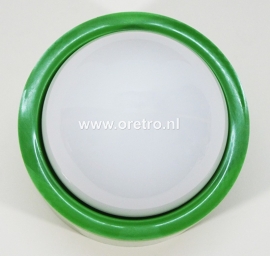 Plafondlamp glasbol en groene houder