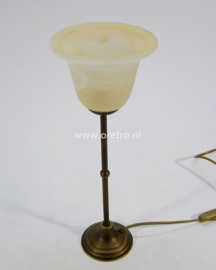Tafellamp brons met rookglas