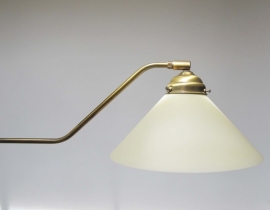 Hanglamp 2 lichts messing met glas dakkap