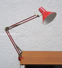 Architectenlamp rood klemlamp