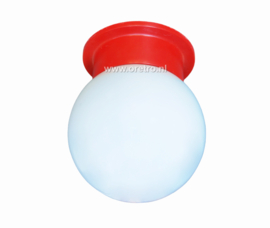 Plafondlamp schroefbol + houder rood