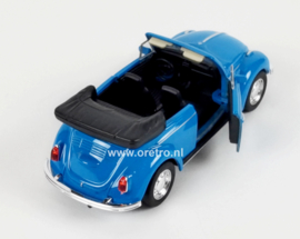 Modelauto VW Kever cabrio blauw  1:34