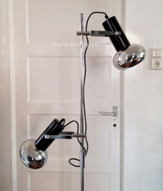 Vloerlamp Herda chroom zwart