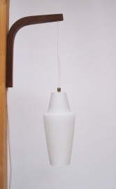 Wandlamp hout en glas smal