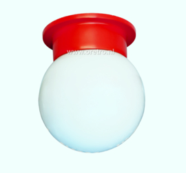 Plafondlamp schroefbol + houder rood