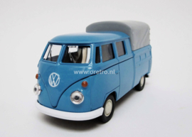 Modelauto VW bus T1 Pickup huif blauw  1:34