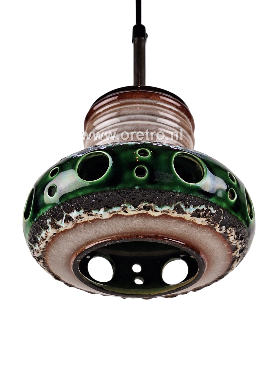 Hanglampen keramiek bruin groen wit