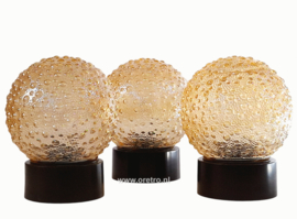 Plafondlamp schroefbol amber bubbels