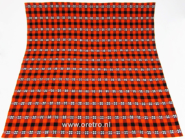 tafelkleed geblokt zwart oranje