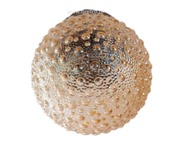 Plafondlamp schroefbol amber bubbels
