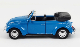 Modelauto VW Kever cabrio blauw  1:34