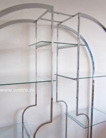 Wandkast design chroom en glas