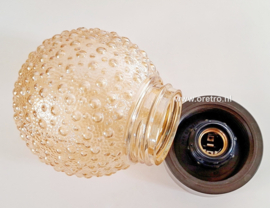 Plafondlamp schroefbol amber bubbels