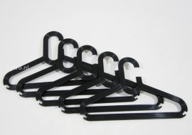 Kleerhangers kunststof zwart 5x