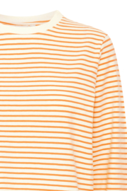 Ichi - Mira Stripes Shirt White/Orange