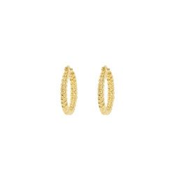 Anna + Nina - French Braid Hoop Earrings Brass Goldplated