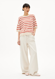 Armedangels - Lizaa Lino Top Stripes white-coral