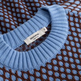 Dedicated - Husie Sweater Blue/Cappucino Brown