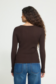 Ichi - Luls O-Neck Rib Sweater Chocolate