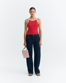 Thinking Mu - Harriet Contrast Top Red