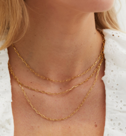 Anna + Nina - Lifeline Plain Long Necklace Gold Plated