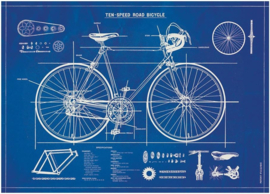 Cavallini - Vintage Poster Bicycle Blueprint