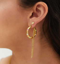 Anna + Nina - Single Party Chain Earring Back Gold Plated