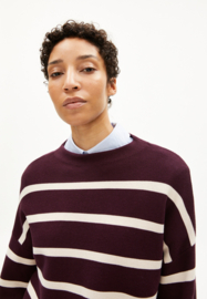 Armedangels - Merinaa Stripes Dark Cranberry