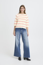 Ichi - Boston Midsleeve Birch Striped Red