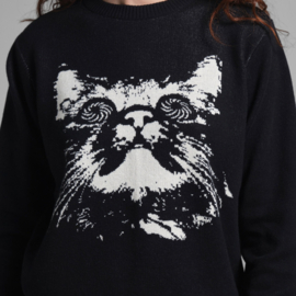 Dedicated - Sweater Arendal Psychedelic Cat Black