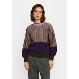 Selfhood - Rib Block Knit Burgundy