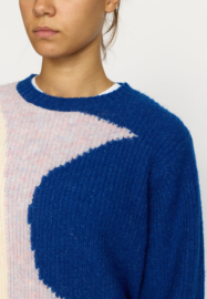 Selfhood - Knit Sweater Blue/offwhite/lilac/ochre