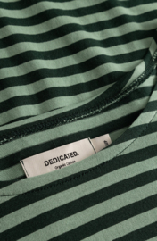 Dedicated - Shirt Humledal Stripes granite green/darkgreen