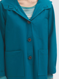 Nice Things - Hooded Trench Coat cyan blue