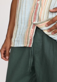 Revolution - Striped Cuban Shirt light blue