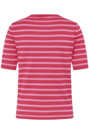 Ichi - Luls O-neck top striped azalea