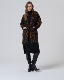 Surkana - Long black knit rollneck dress