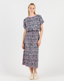 Wemoto - Mori Dress dark green/bubblegum