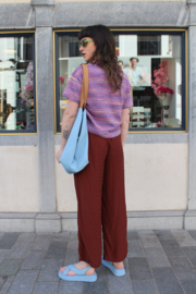 Nice Things - Chestnut Flowy Pants with piping pockets