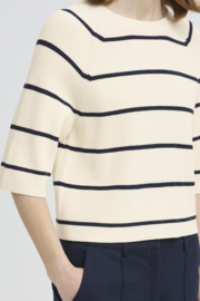Ichi - Boston Midsleeve Top Birch Striped