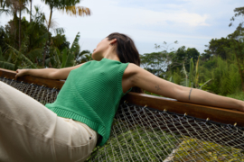 Ichi - Dotties Waistcoat Green