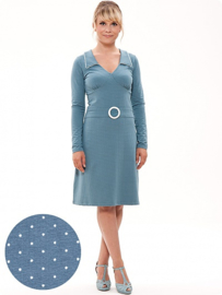 Chloe dress dots, lichtblauw