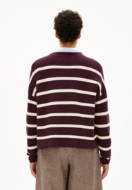 Armedangels - Merinaa Stripes Dark Cranberry