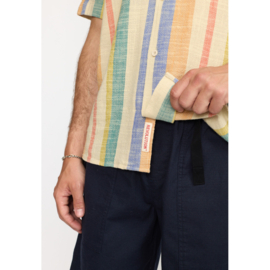 Revolution - Striped Cuban Shirt Orange