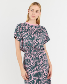 Wemoto - Mori Dress dark green/bubblegum