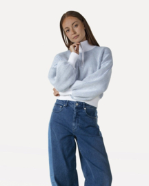 Another Label - Ceder Knitted Pull blue/offwhite