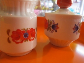 Seventies melkkan + suikerpot