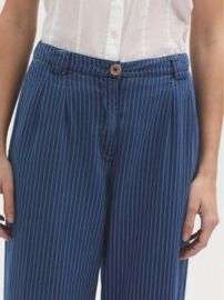 Nice Things - Striped Denim Pants with pleats